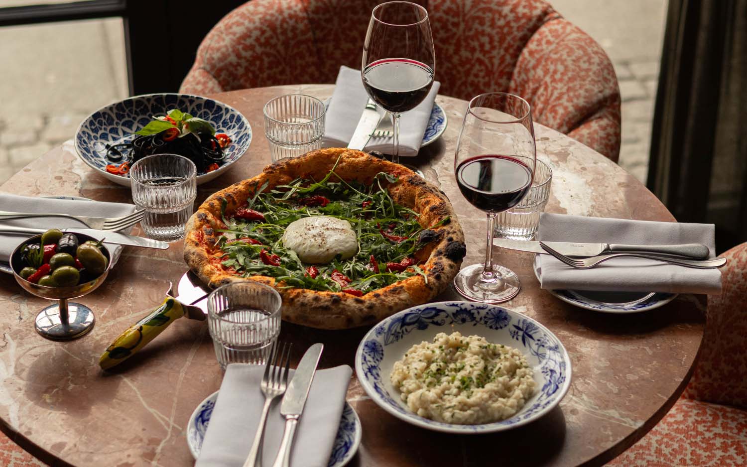 Freshly plated Italian dish at Ristorante Bellora Gothenburg