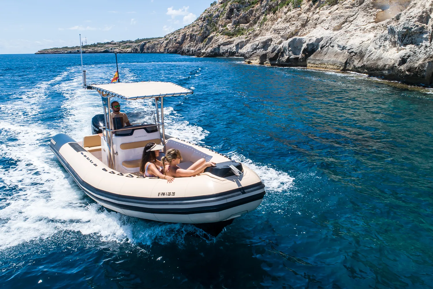 The Tender Mistress boat ready for coastal adventures in Mallorca