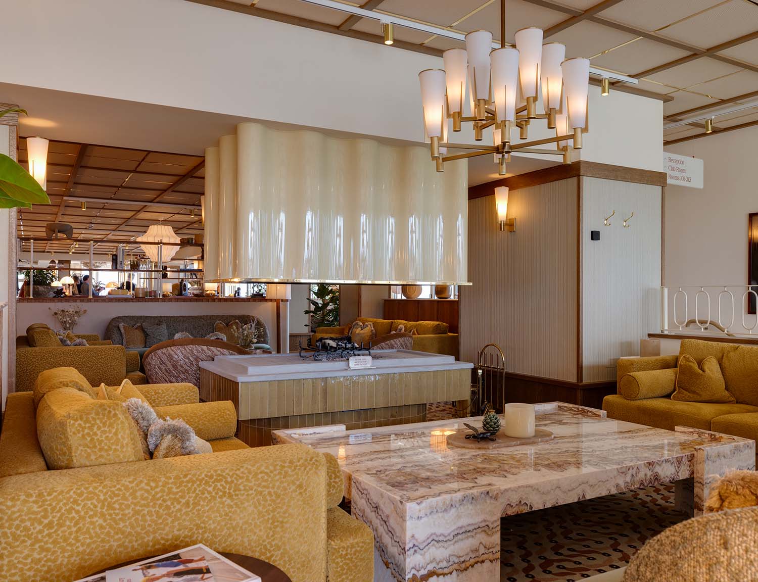 BayBay Pool Club outdoor area with loungers and lake views