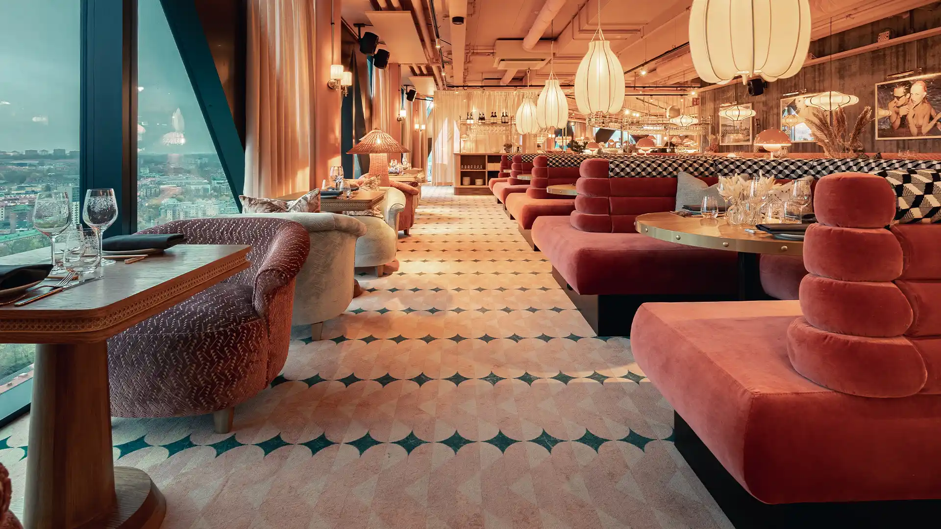 GOGOGAGA skybar view overlooking Ullevi stadium in Gothenburg