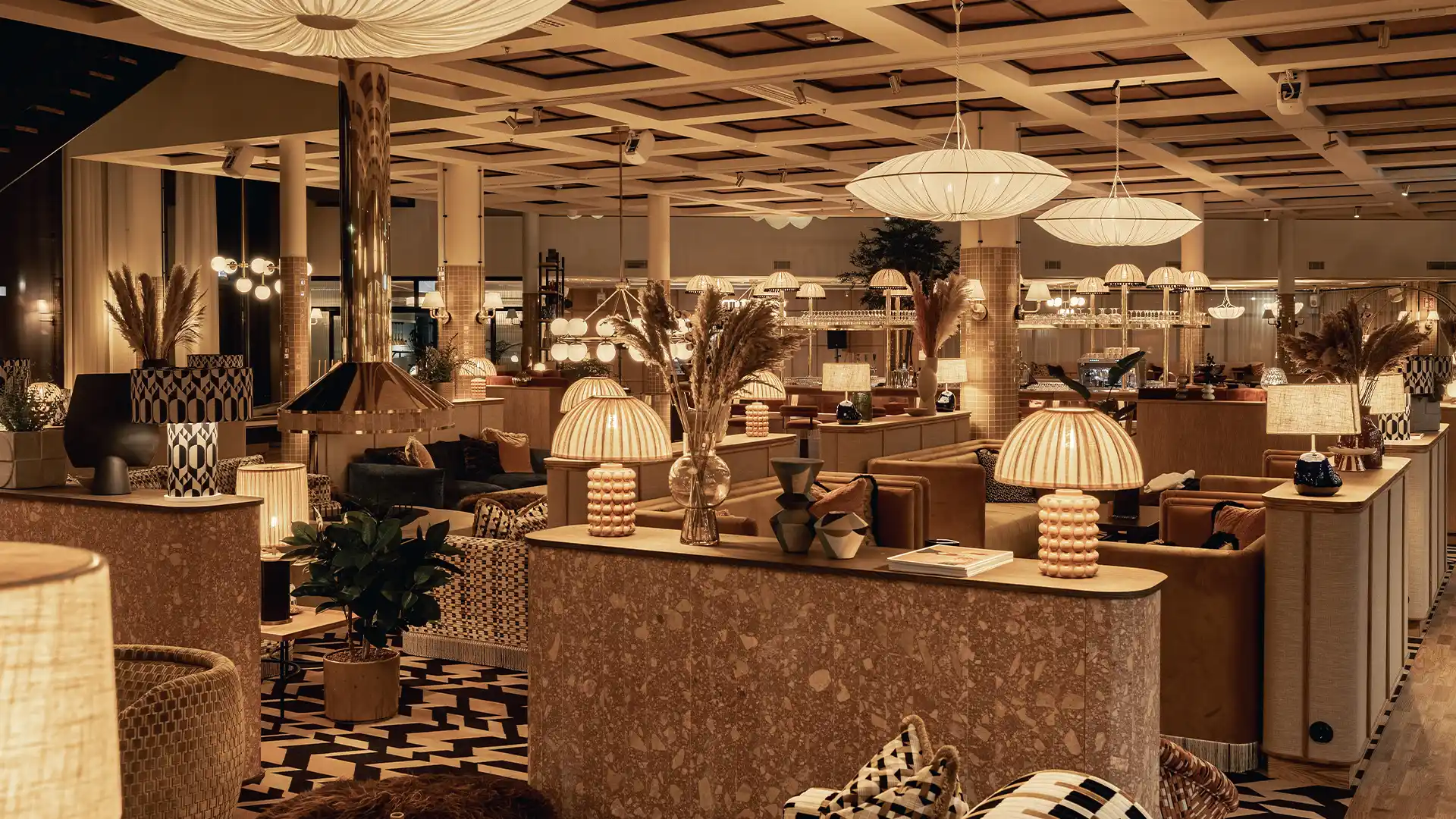 Lively lobby bar atmosphere with modern lighting at Jacy'z