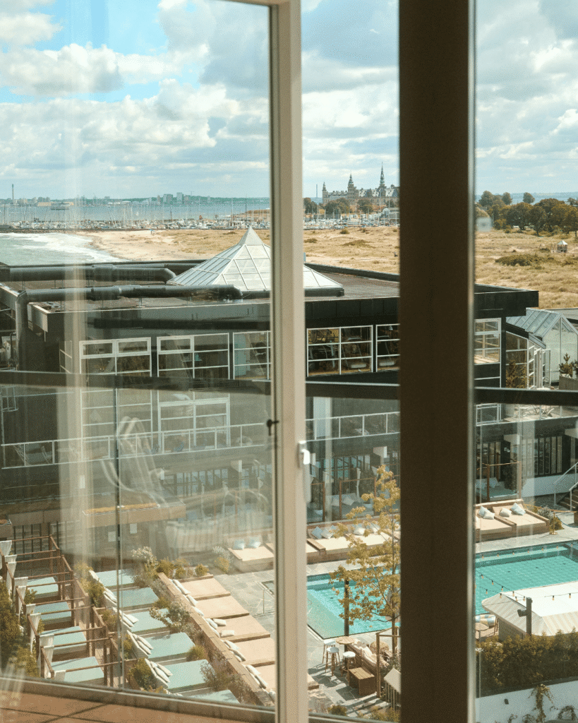 Stylish hotel room interior at Marienlyst Strandhotel Helsingor