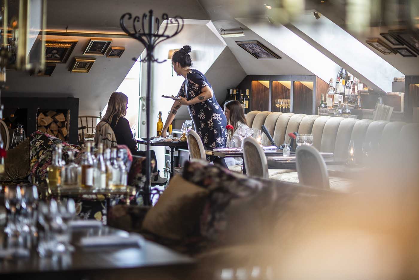 Stylish bar counter at Bar Amuse, Hotel Pigalle Gothenburg