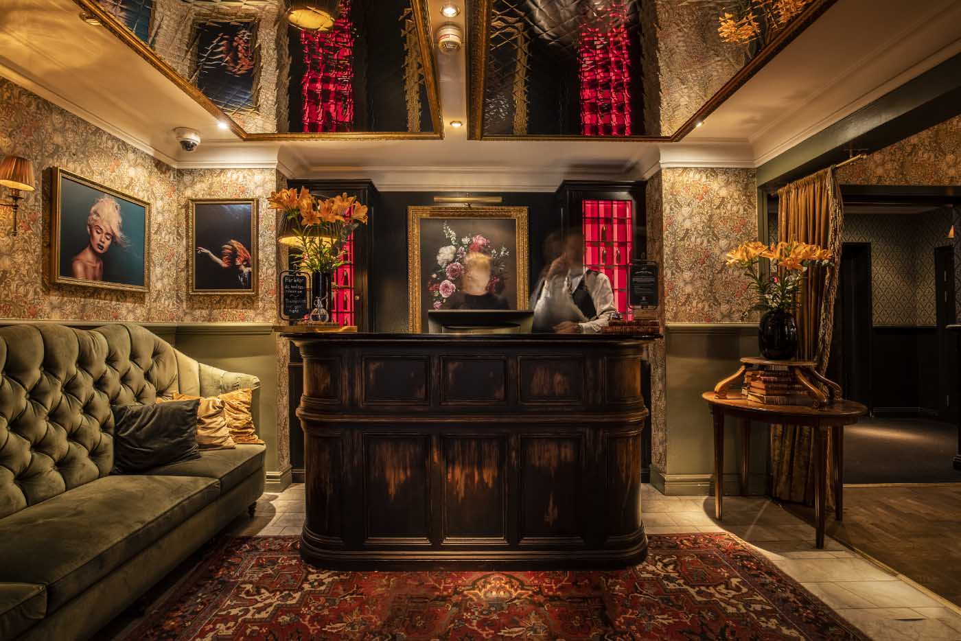 Detailed room styling with boutique furnishings at Hotel Pigalle