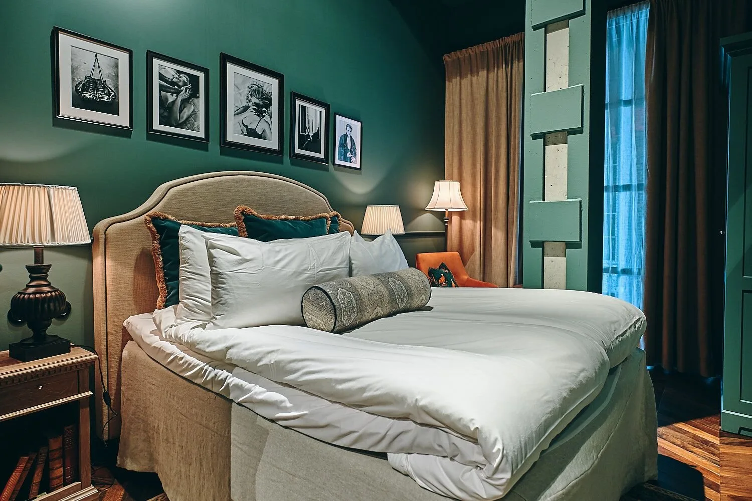 Standard room with warm tones and modern amenities at The Steam Hotel