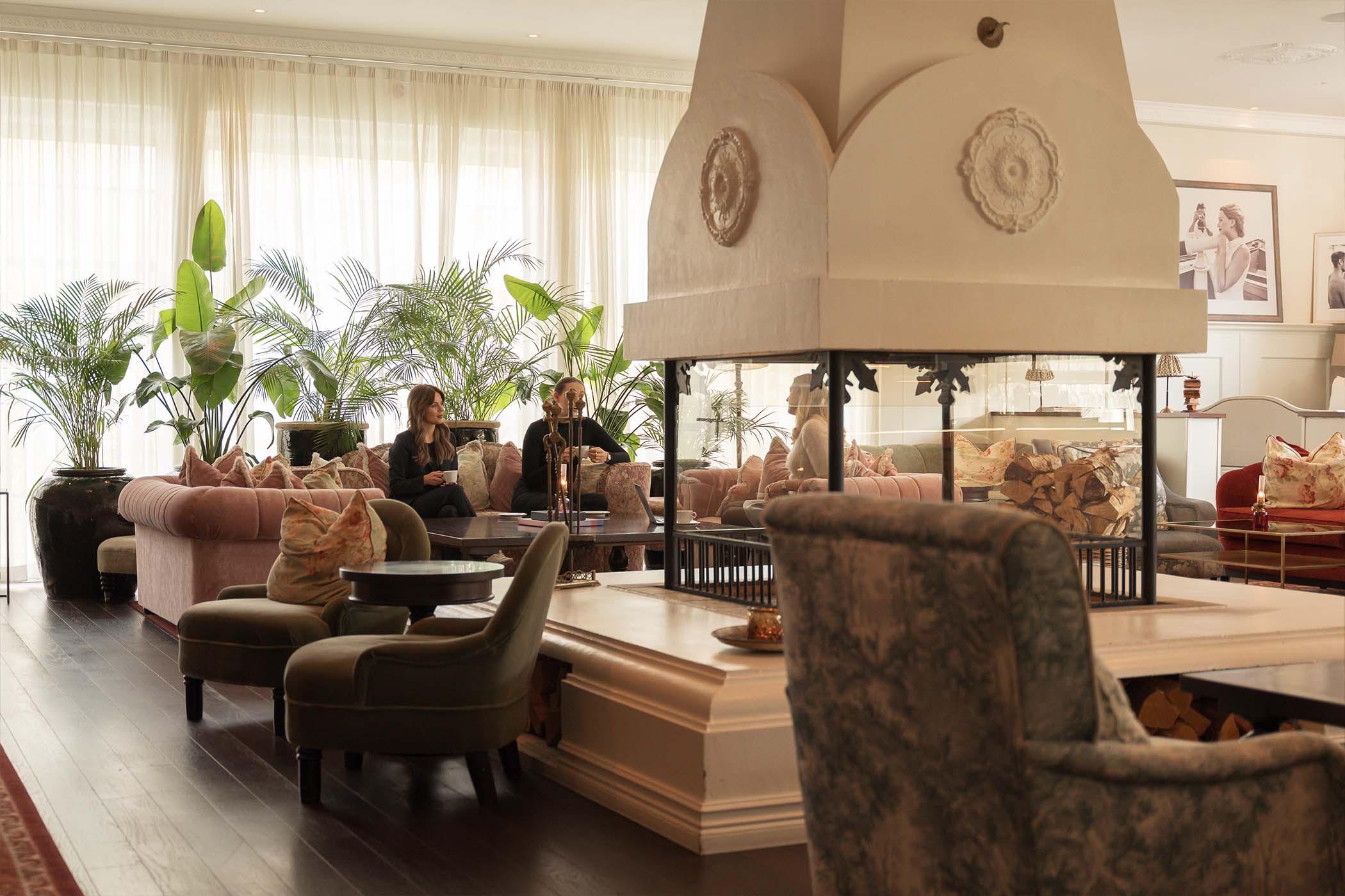 Lido Bar with fireplace at Ystad Saltsjobad resort