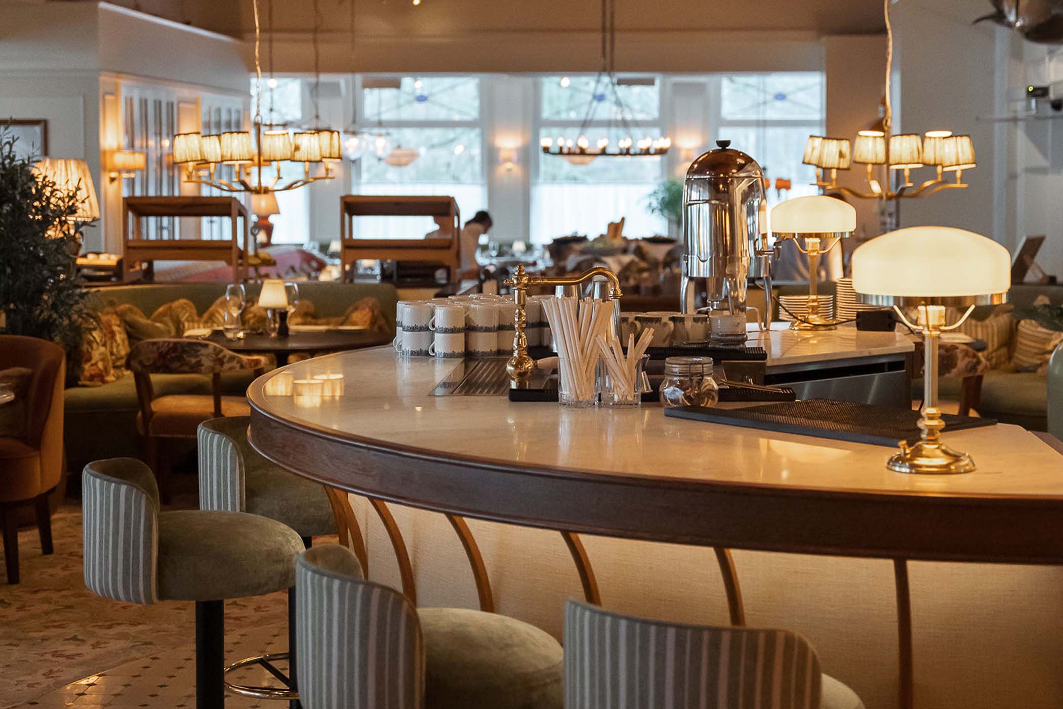 Port restaurant bar area at Ystad Saltsjobad conference venue